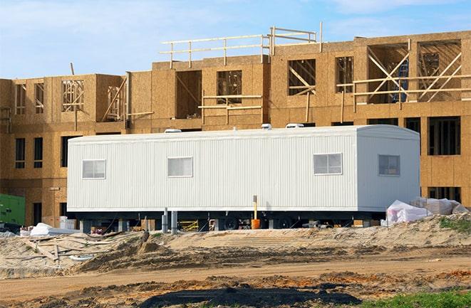 rental office trailers at a construction site in Covina